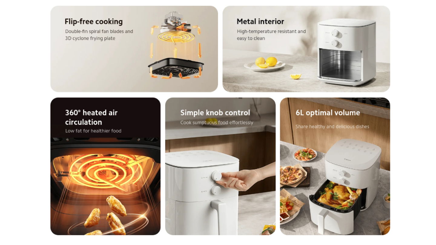 Vous allez vouloir acheter la nouvelle friteuse à air de Xiaomi : cuisinez les aliments sans avoir à les retourner 3 Vous allez vouloir acheter la nouvelle friteuse à air de Xiaomi : cuisinez les aliments sans avoir à les retourner
