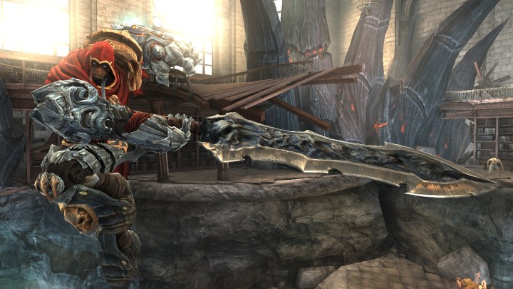 Ce mystérieux teaser de Darksiders pourrait signaler une suite 2 War, un homme imposant avec une capuche rouge et une armure massive, avec une épée géante sur le point de se battre dans le premier Darksiders.