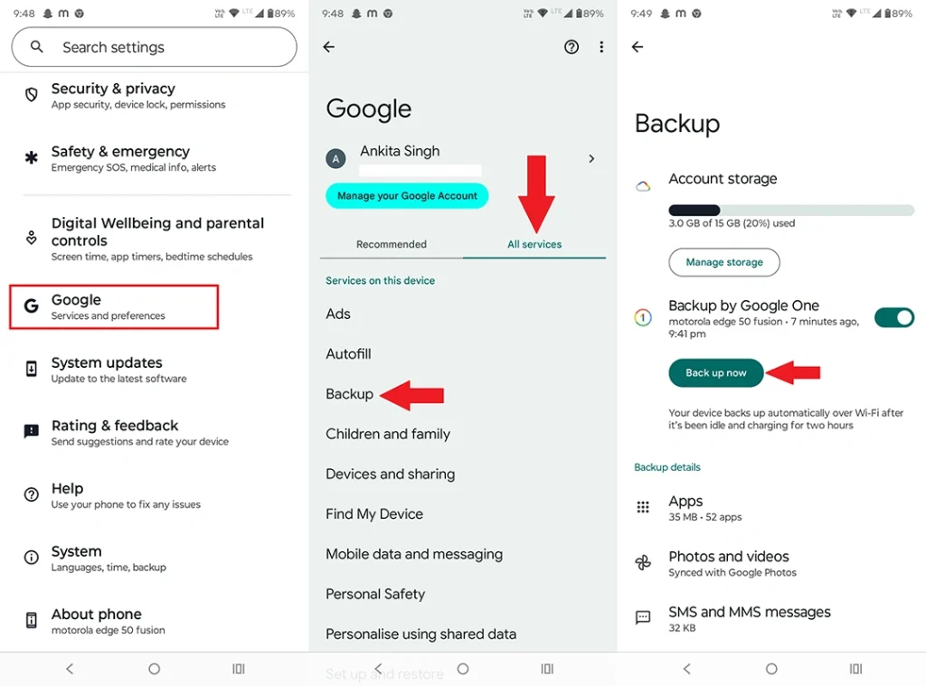 Comment sauvegarder les téléphones Motorola : 5 façons de sauvegarder vos données 2 Comment sauvegarder les téléphones Motorola
