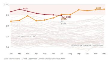 En juillet, les deux jours les plus caniculaires de tous les temps, Copernicus : "2024 en route vers le record d'année la plus chaude" 17 Crédit : Copernicus
