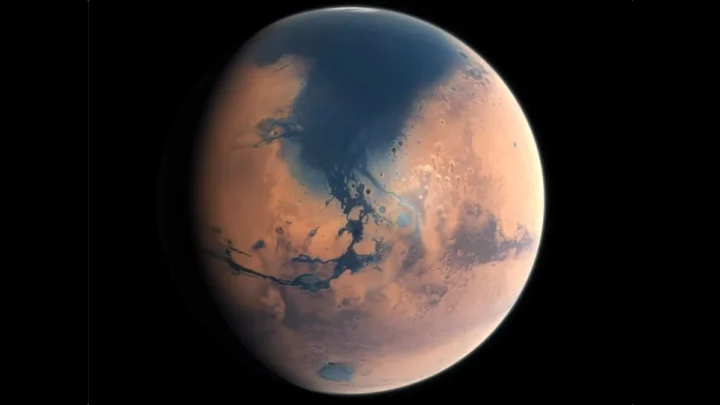 Il y a beaucoup d'eau sur Mars. Le rêve est terminé, la planète est une désillusion 2 Illustration de Mars lorsqu'elle était couverte par un vaste océan d'eau