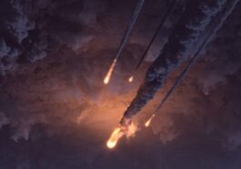 Illustration de la possible pluie de météorites créée par les débris de Dimorphos expulsés dans l'espace après l'impact de la sonde spatiale DART de la NASA / Crédit : iStock