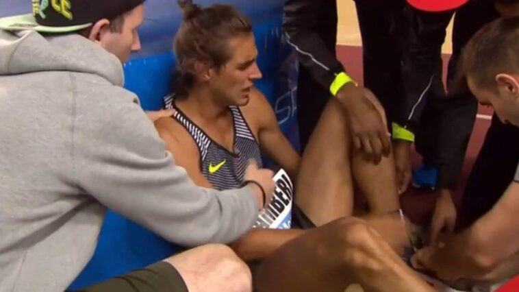 Quels sont les sports où il est le plus facile de se blesser, l'expert : "Attention aux inattendus" 1 Une photo de Gianmarco Tamberi juste après sa blessure lors du meeting de Monte-Carlo avant les Jeux Olympiques de Rio 2016