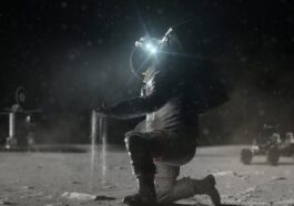 Illustration d'un astronaute au travail à la surface lunaire lors d'une future mission / Crédit : NASA