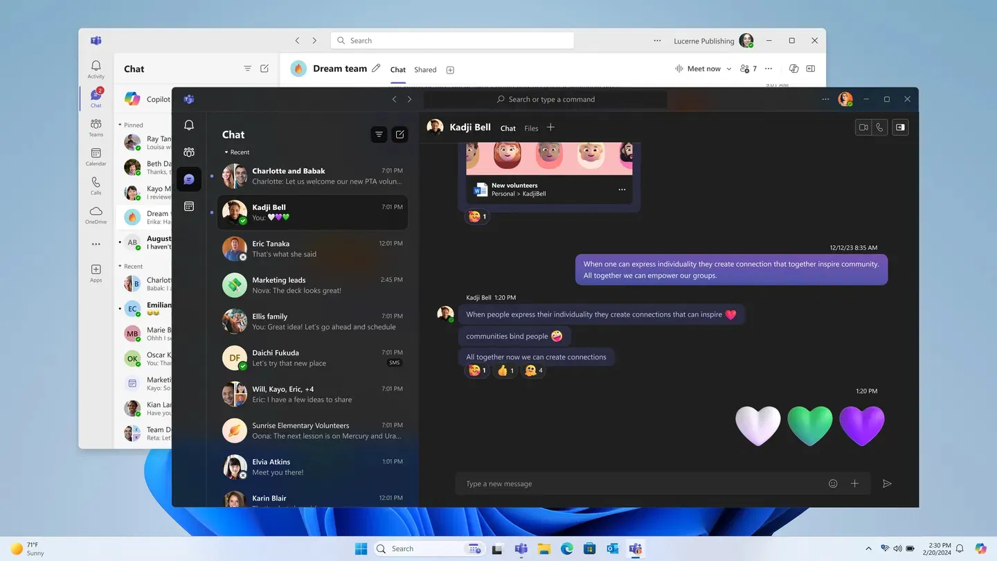 Nouvelle application unifiée Microsoft Teams
