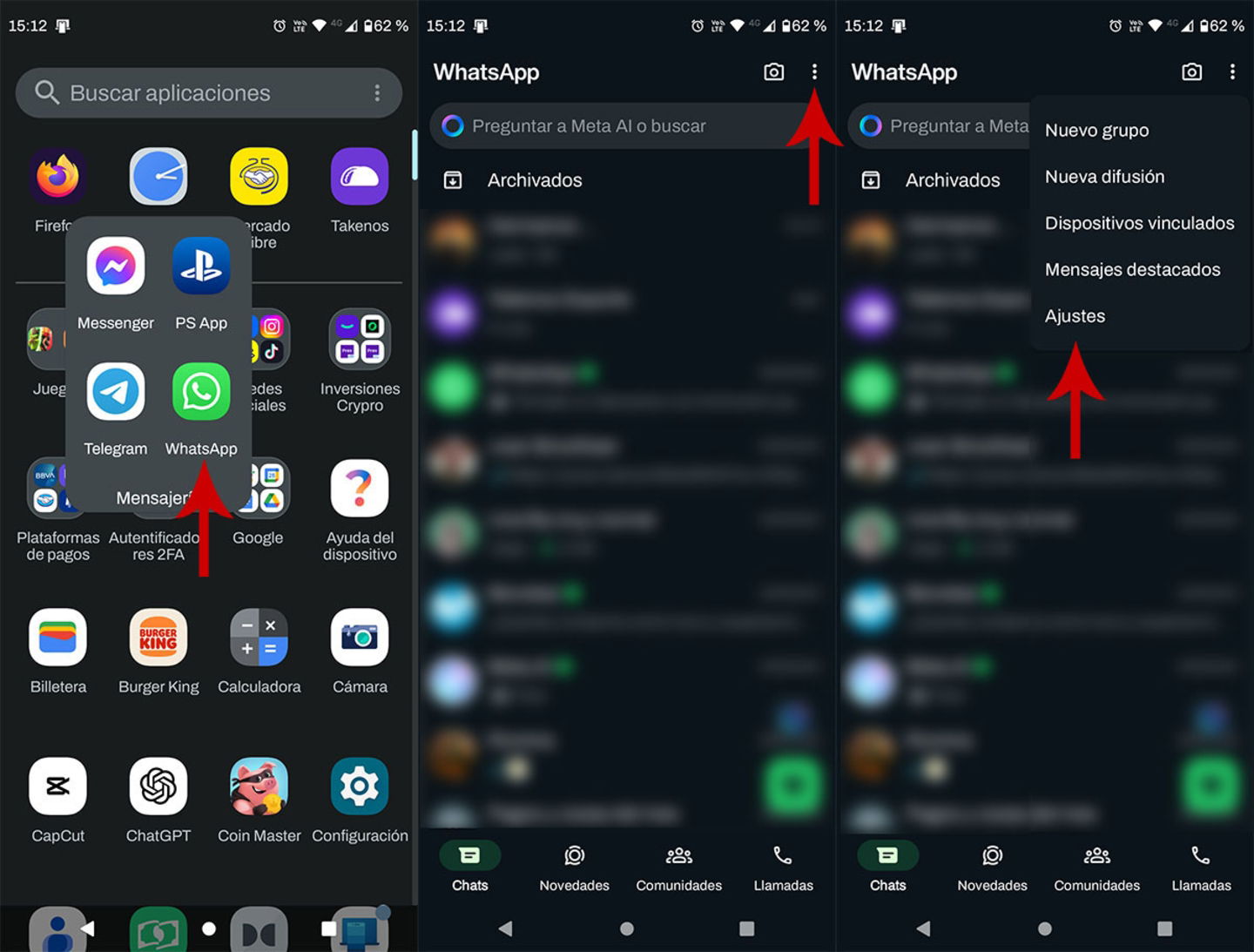 Comment partager les Statuts WhatsApp dans d'autres applications 4 Aller dans les paramètres de WhatsApp