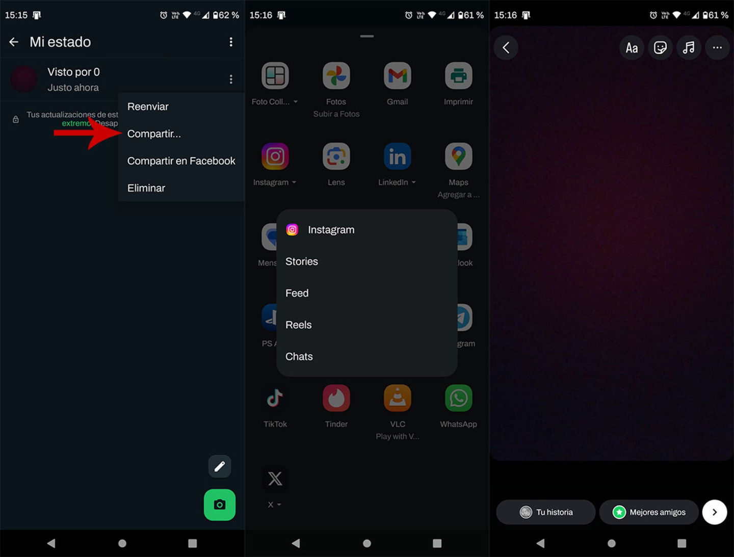 Comment partager les Statuts WhatsApp dans d'autres applications 10 Partager mon État WhatsApp sur d'autres applications