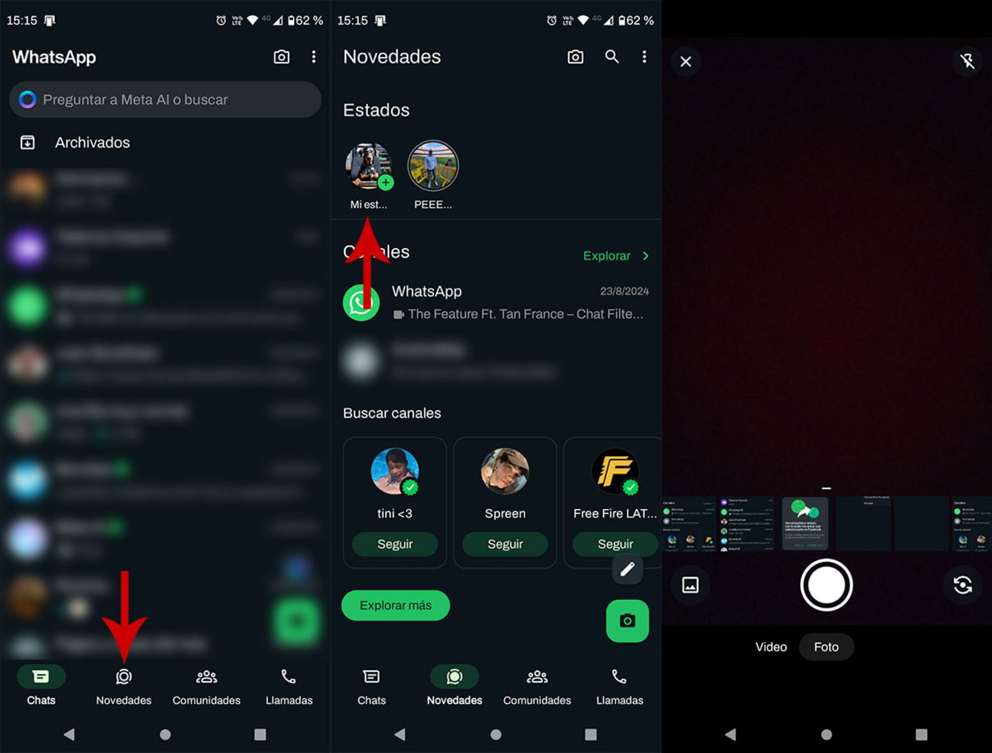 Comment partager les Statuts WhatsApp dans d'autres applications 8 Créer un État sur WhatsApp
