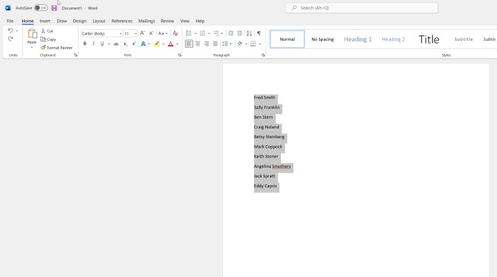 Comment alphabétiser des listes dans Microsoft Word 3 Sélectionner des éléments de liste dans Microsoft Word.