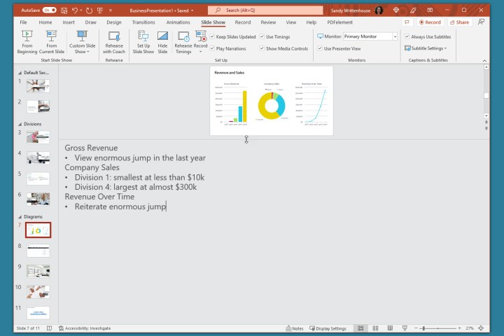 Comment ajouter des notes à vos slides Microsoft PowerPoint 7 comment agrandir le panneau de notes PowerPoint