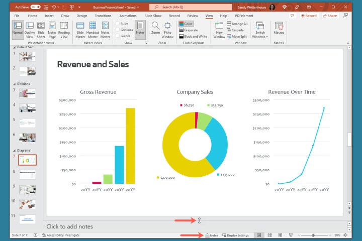 Comment ajouter des notes à vos slides Microsoft PowerPoint 4 comment afficher le panneau de notes PowerPoint