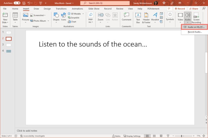 Comment ajouter de l'audio à PowerPoint 3 comment ajouter de l'audio powerpoint windows sur pc