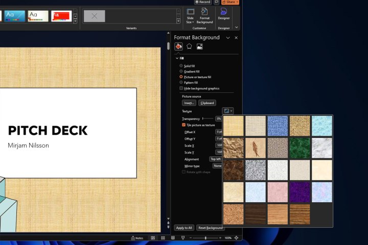 Comment changer le fond dans Powerpoint 6 Choisir une texture pour un arrière-plan dans Powerpoint.