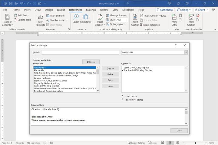 Comment créer une bibliographie dans Word sur Windows et Mac 8 Gestionnaire de sources dans Word.