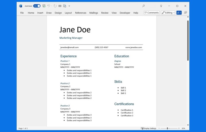 Comment créer un CV dans Microsoft Word 10 CV Word créé de zéro.
