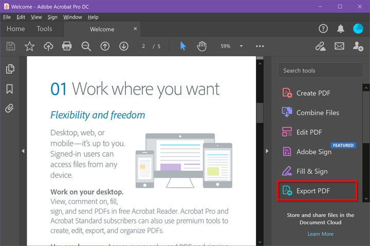 Comment convertir un PDF en document Word 4 Exporting a PDF in Adobe Acrobat Pro