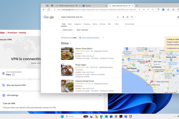 McAfee ou Avast One : Quel antivirus pas cher est le meilleur 6 Le VPN de McAfee a caché ma localisation à Google.