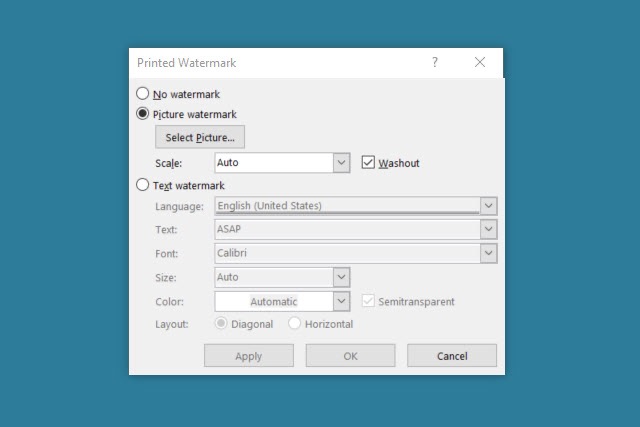 Comment ajouter un filigrane dans Word 6 Option de filigrane d'image dans Word.
