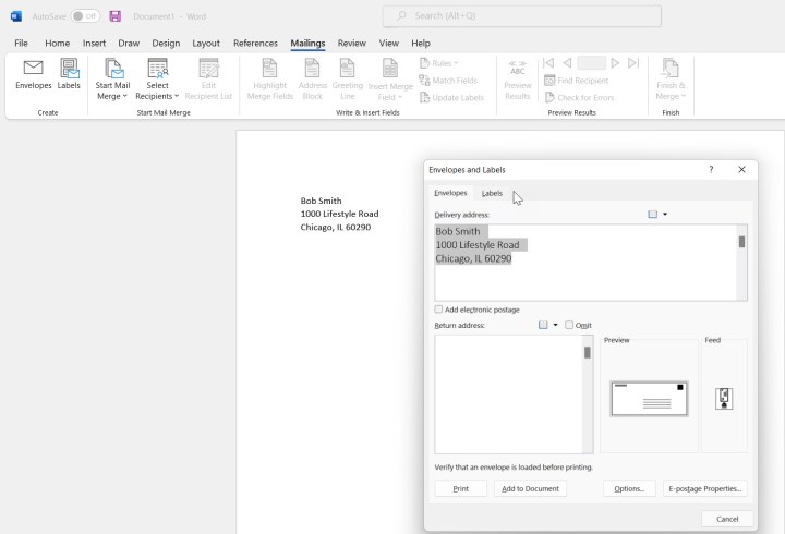 Comment imprimer des étiquettes depuis Word 4 how to print labels from word select address and menu envelopes