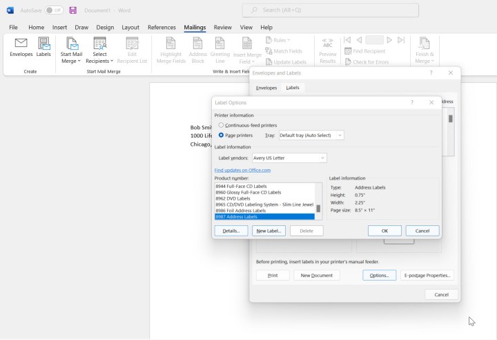 Comment imprimer des étiquettes depuis Word 10 how to print labels from word set label page options