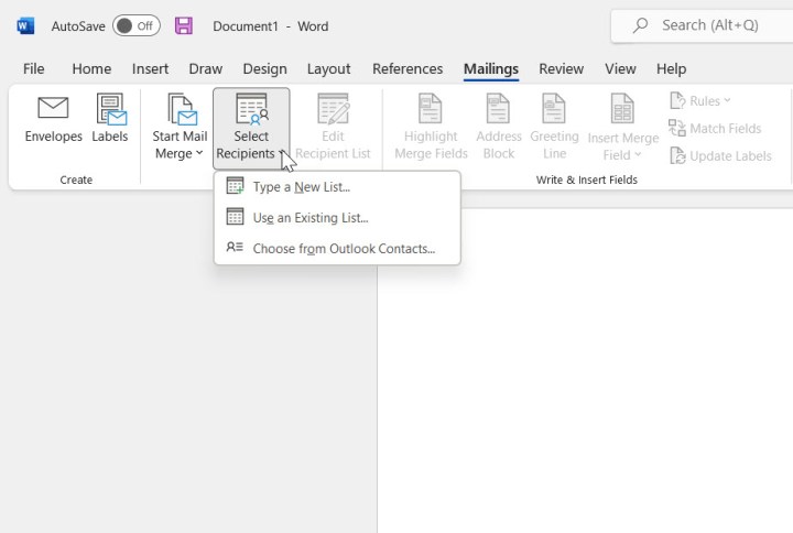 Comment imprimer des étiquettes depuis Word 11 how to print labels from word select recipients options