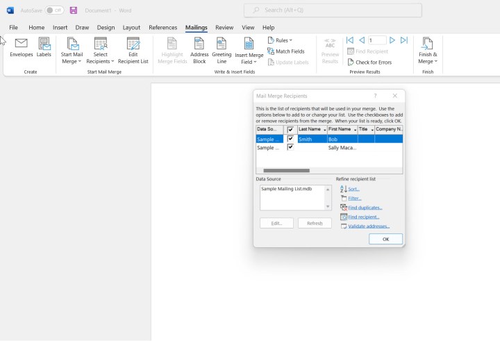 Comment imprimer des étiquettes depuis Word 15 how to print labels from word edit recipient list