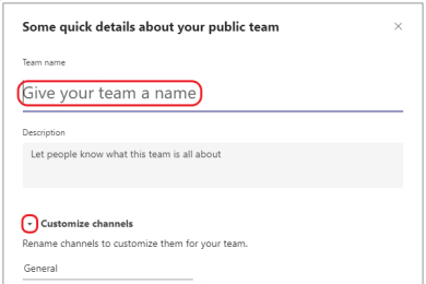 Comment créer une nouvelle équipe dans Microsoft Teams 8 Nommez votre équipe dans Microsoft Teams.