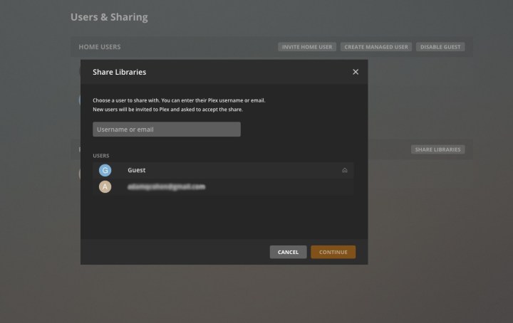 Comment utiliser Plex Media Server pour regarder tous vos médias 9 Écran Ajouter un utilisateur partagé dans Plex.