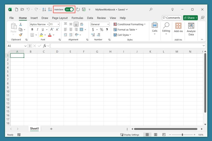 Comment utiliser Microsoft Excel : un guide pour les débutants 6 Bascule AutoSave activée dans Excel.
