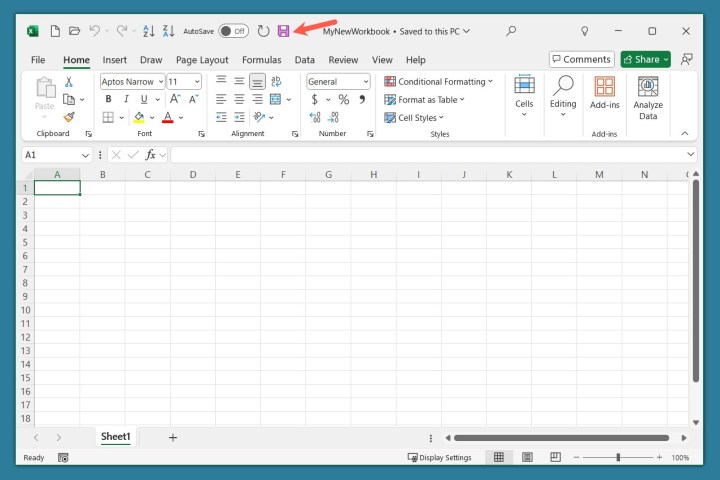 Comment utiliser Microsoft Excel : un guide pour les débutants 5 Bouton Enregistrer dans la barre d'outils d'accès rapide.