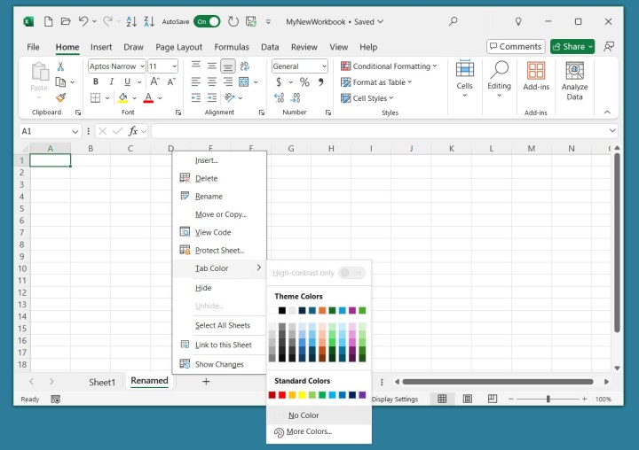 Comment utiliser Microsoft Excel : un guide pour les débutants 14 Choisir une couleur d'onglet dans Excel.