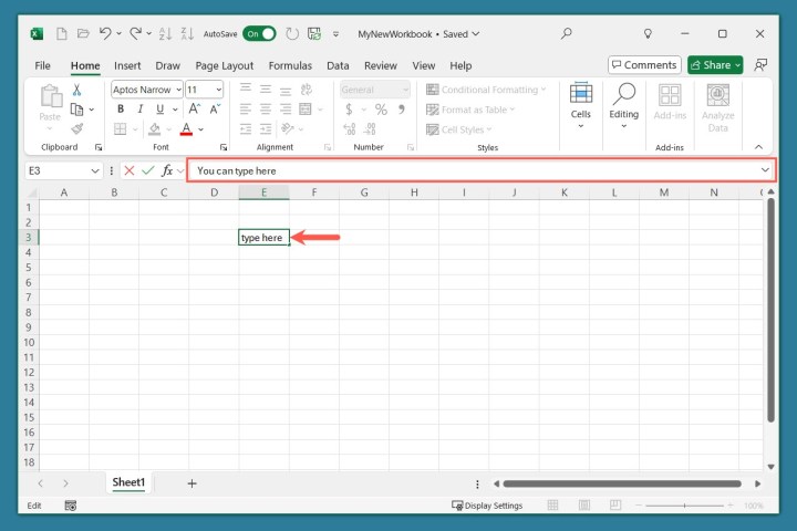 Comment utiliser Microsoft Excel : un guide pour les débutants 17 Saisie du contenu d'une cellule dans la barre de formule Excel.