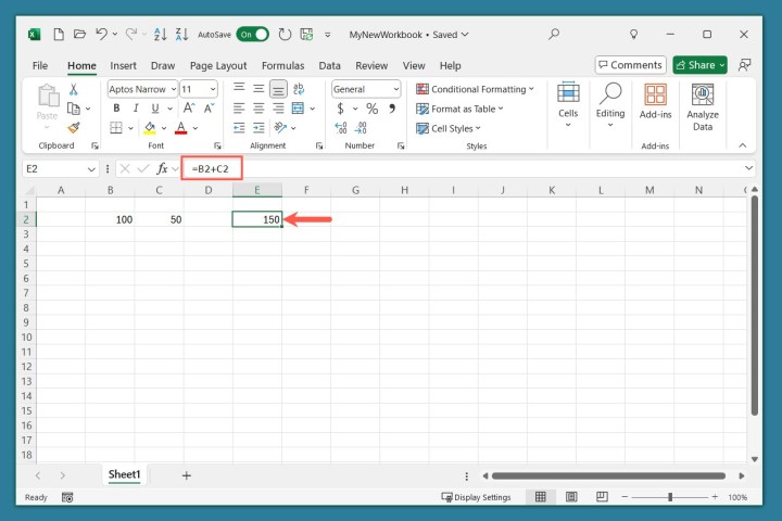 Comment utiliser Microsoft Excel : un guide pour les débutants 20 Formule insérée dans Excel.