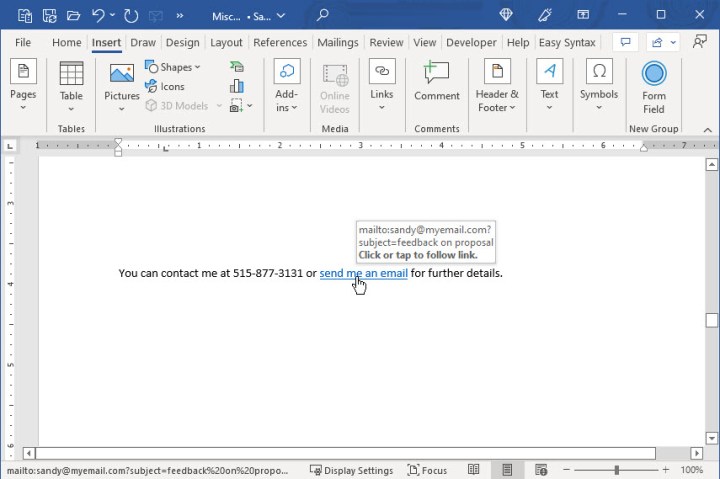 Comment ajouter des liens hypertextes dans Word 11 Texte lié à une adresse email dans Word.