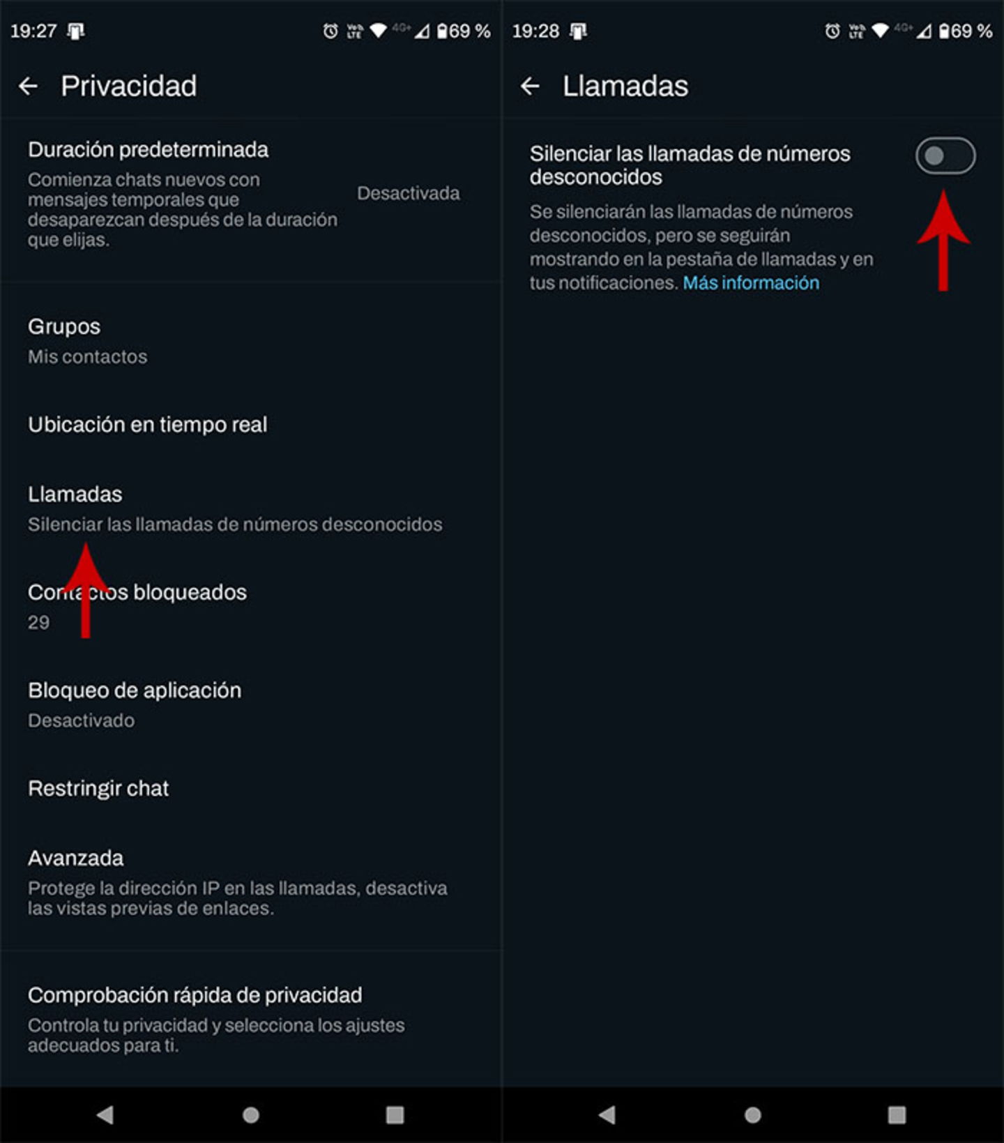 Préfixe +91 sur WhatsApp : d'où cela vient et comment le bloquer 7 Silencer les appels de numéros inconnus sur WhatsApp