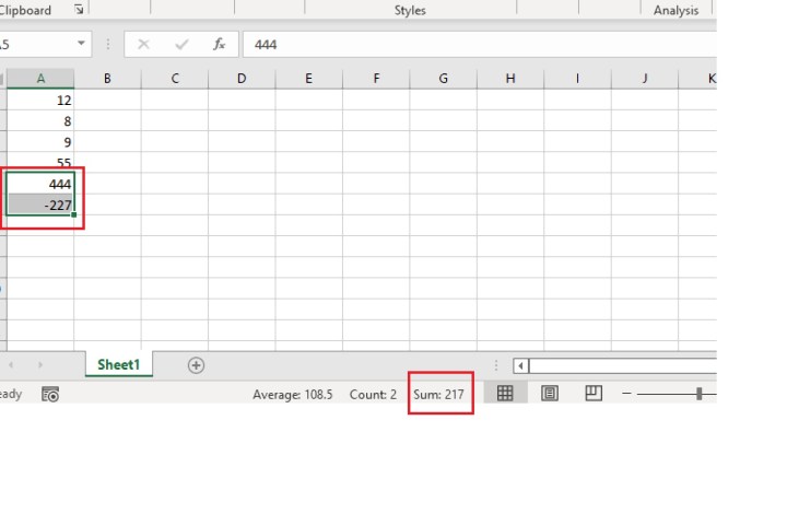 Comment soustraire dans Excel 8 Utilisation de la barre d'état dans Excel pour soustraire deux nombres.