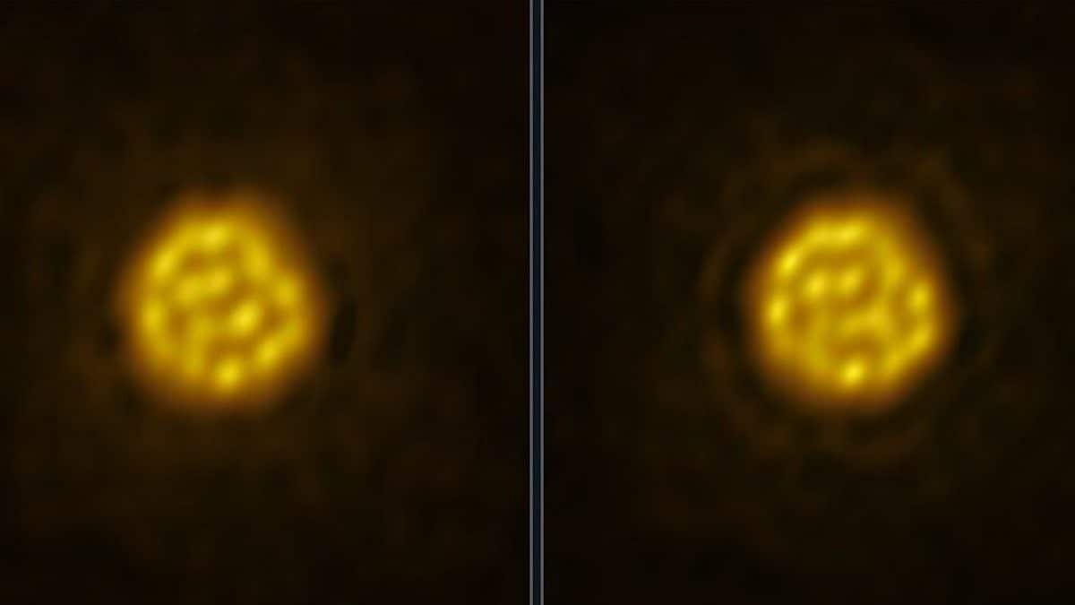 Bulles en mouvement grandes 75 fois le Soleil filmées pour la première fois sur une étoile : la vidéo 3 Les bulles de gaz à la surface de l'étoile R Doradus. Crédit : Chalmers University of Technology / ESO