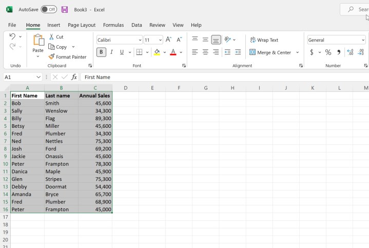 Sélection des données pour le formatage conditionnel dans Microsoft Excel.