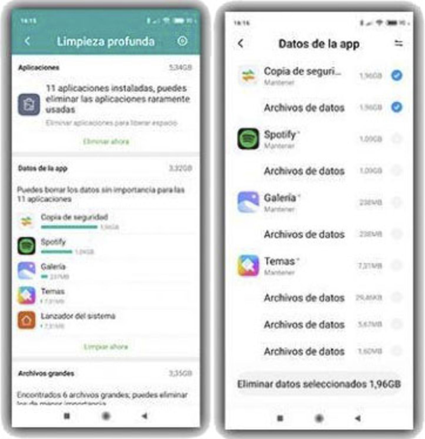 Comment libérer de l'espace de stockage sur un mobile Xiaomi : tout ce que vous pouvez faire 5 Effectuez un nettoyage en profondeur de votre mobile