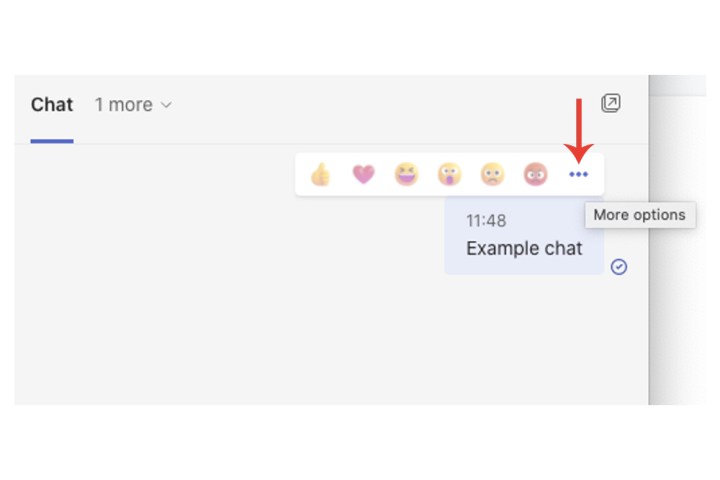 Les paramètres Plus d'options sur Microsoft Teams.
