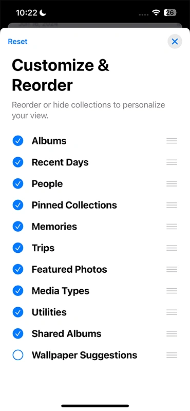 Découvrez 8 nouvelles fonctionnalités photos dans iOS 18 pour iPhone 5 Personnaliser les collections dans Photos sur iOS 18