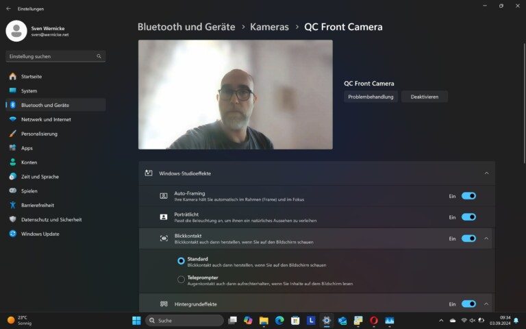 Toujours le contact visuel, toujours au centre de l'attention : Comment utiliser les effets de studio Windows pour ta webcam 3 L'effet Bokeh fonctionne parfaitement. (Capture d'écran)