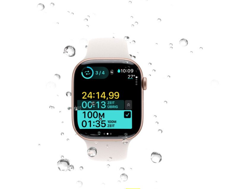 Apple Watch 10 vs. 9 : Comparatif, meilleur affichage, charge rapide et nouvelles fonctions 3 AppleWatch 10 Wassersensoren