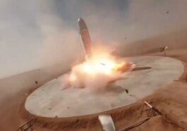 Dramatic drone footage captures failed Chinese rocket landing