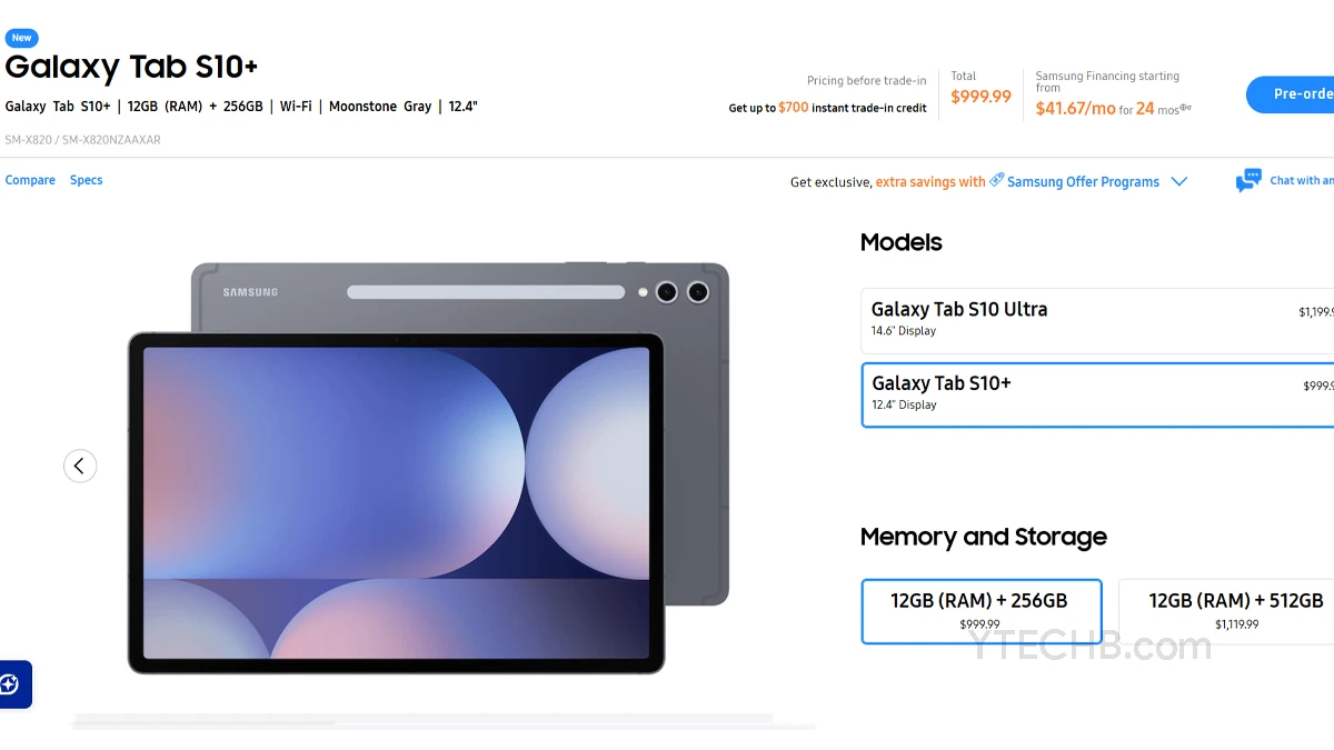 Samsung révèle accidentellement les prix officiels de la Galaxy Tab S10+ et de la S24 FE 3 fuite de prix samsung galaxy tab s10 plus