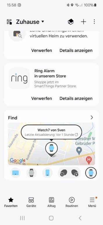 Retrouver vos appareils Samsung facilement avec Smartthings Find ! 10 Dans l'application, vous trouvez tous les appareils. Cependant, toutes les fonctions ne sont pas disponibles. (Capture d'écran)