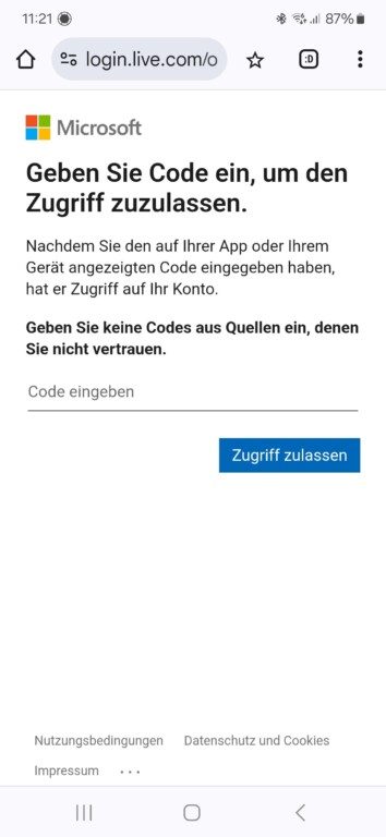 Vite, donnez l'autorisation. Si vous n'avez pas de compte Microsoft, créez-en un. (Capture d'écran)