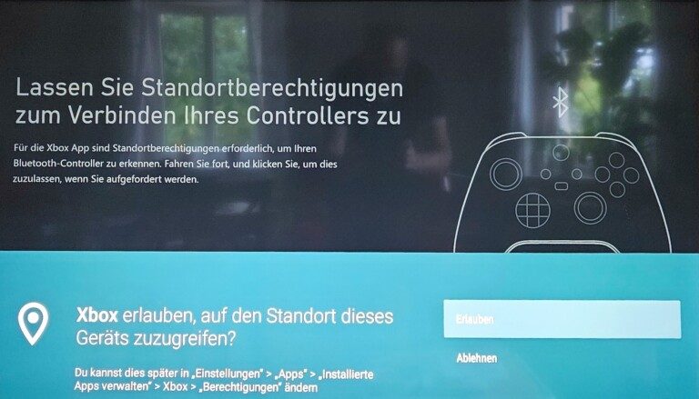 Donnez une autorisation pour accélérer la configuration avec le contrôleur Xbox. (Photo : Sven Wernicke)