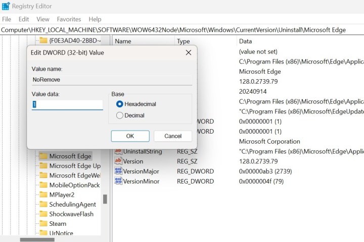 Comment installer et désinstaller Microsoft Edge 8 Registry editor method to uninstall Microsoft Edge.