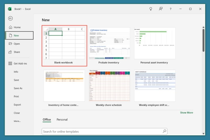 Comment utiliser Microsoft Excel : un guide pour les débutants 3 Classeur vide dans Excel.